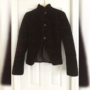 PATRIZIA PEPE Brown Velvet Crop Jacket 42 IT